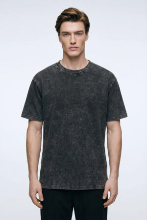 Vintage Wash Cotton Tee – Black