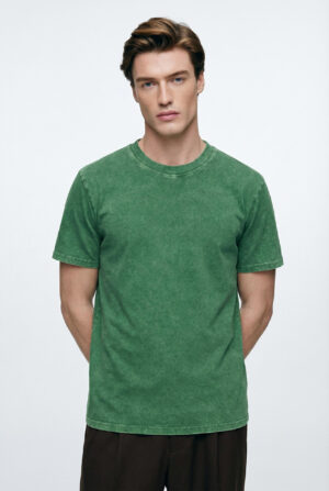 Vintage Wash Cotton Tee – Green