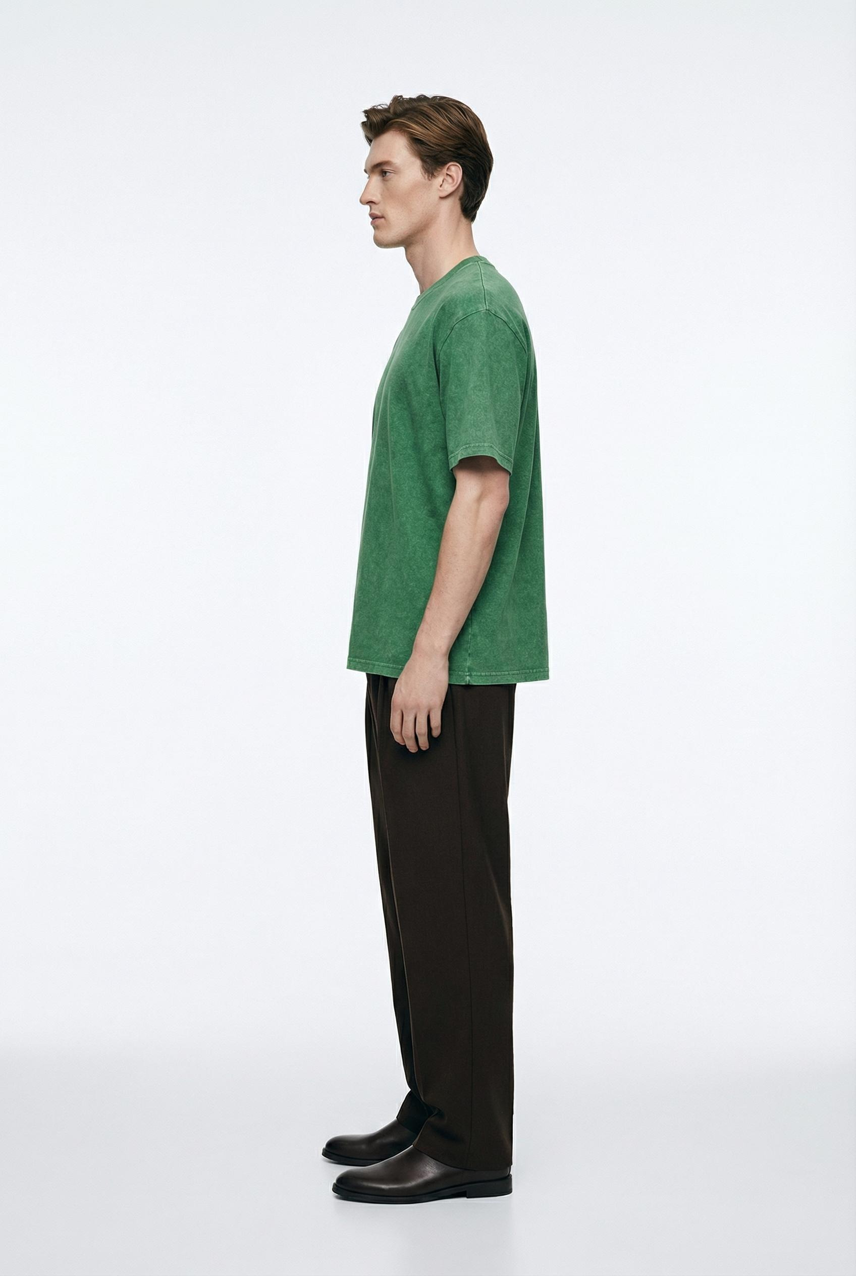 Vintage Wash Cotton Tee β Green - Image 2