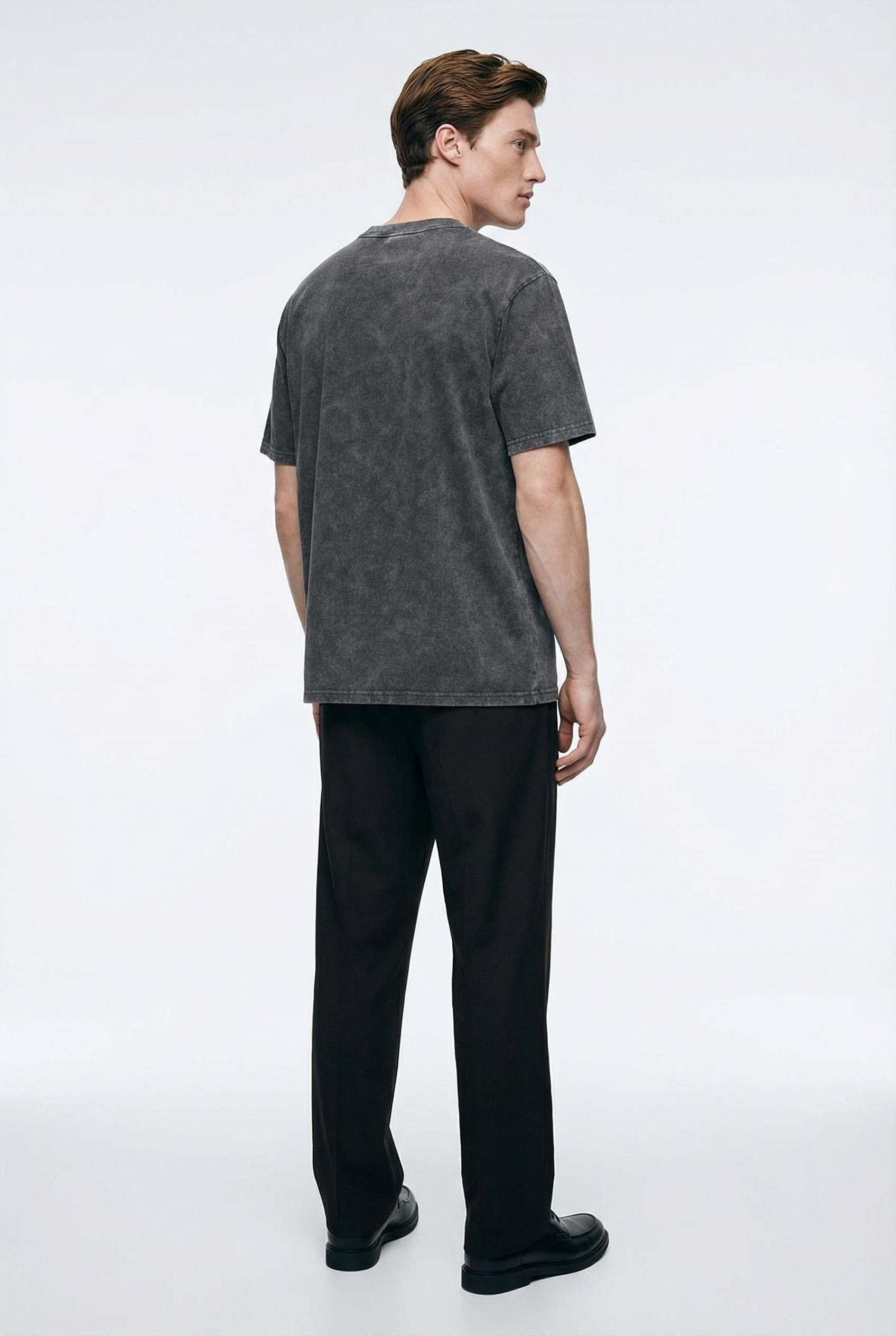 Vintage Wash Cotton Tee – Gray - Image 2