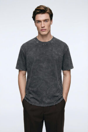 Vintage Wash Cotton Tee – Gray