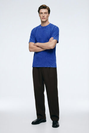 Vintage Wash Cotton Tee – Royal Blue